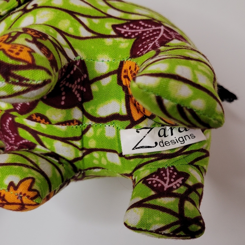 Lovely Fall Leaf Motif Green Small Stuffed Elephant Accent Pillow RARE - Picture 11 of 14
